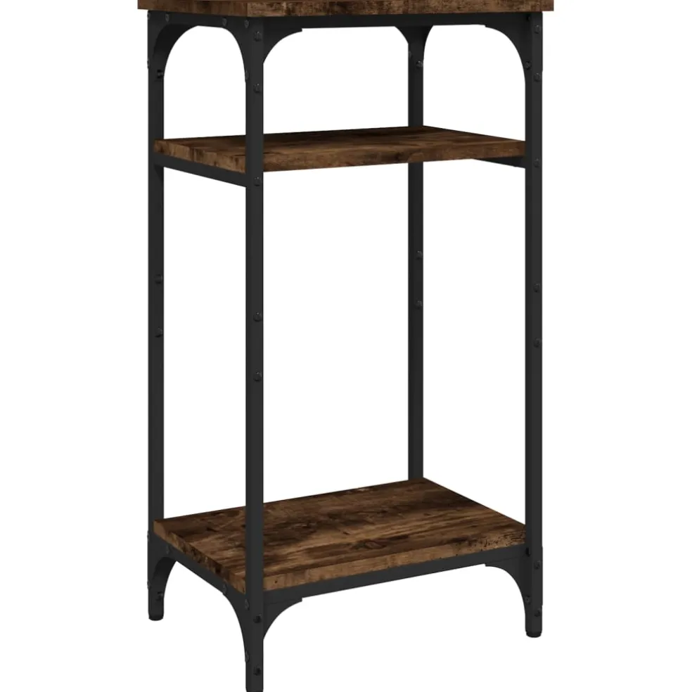 vidaXL Bijzettafel 40x30x75 cm bewerkt hout gerookt eikenkleurig