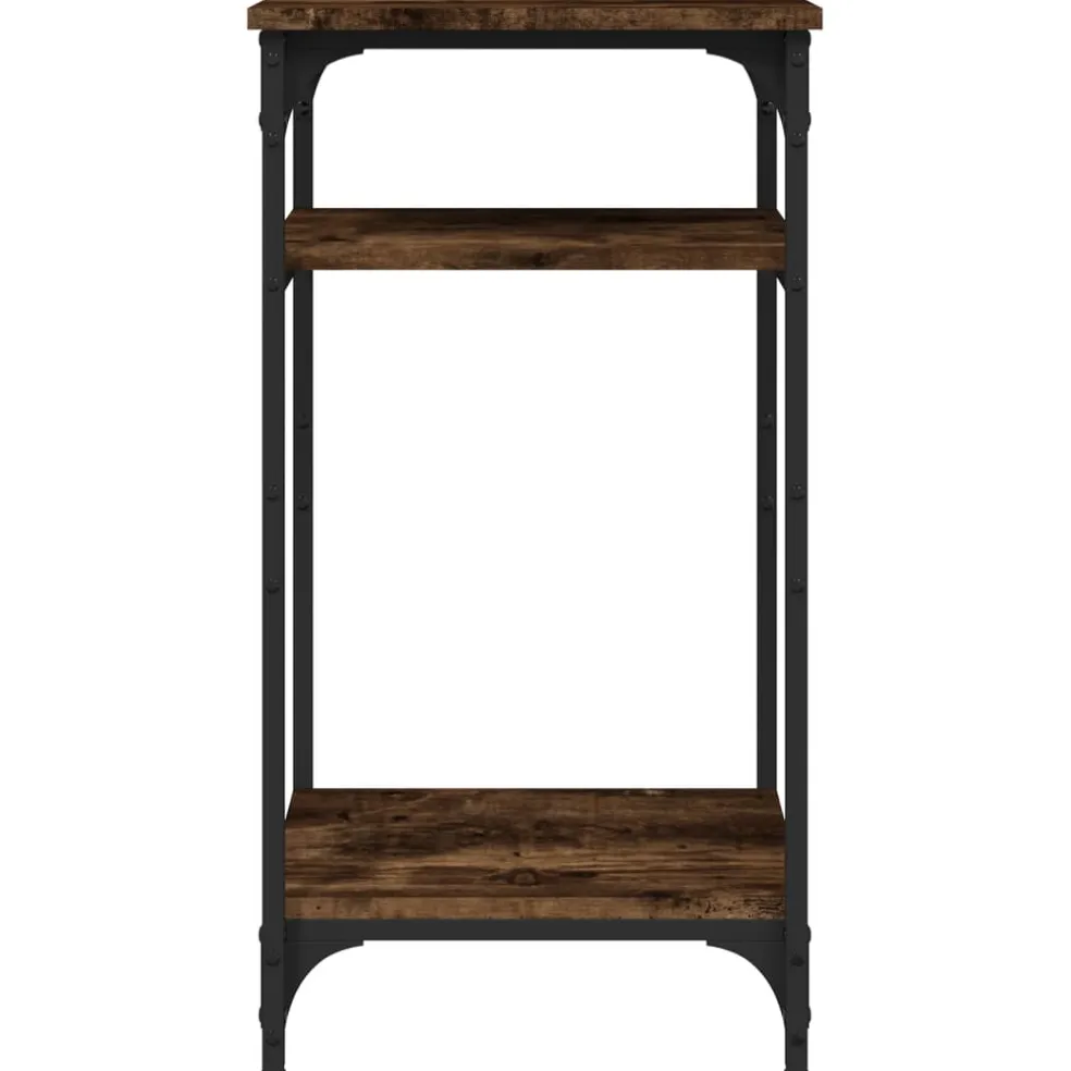 vidaXL Bijzettafel 40x30x75 cm bewerkt hout gerookt eikenkleurig