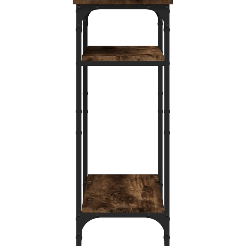 vidaXL Bijzettafel 40x30x75 cm bewerkt hout gerookt eikenkleurig