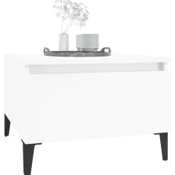vidaXL Bijzettafel 50x46x35 cm bewerkt hout hoogglans wit