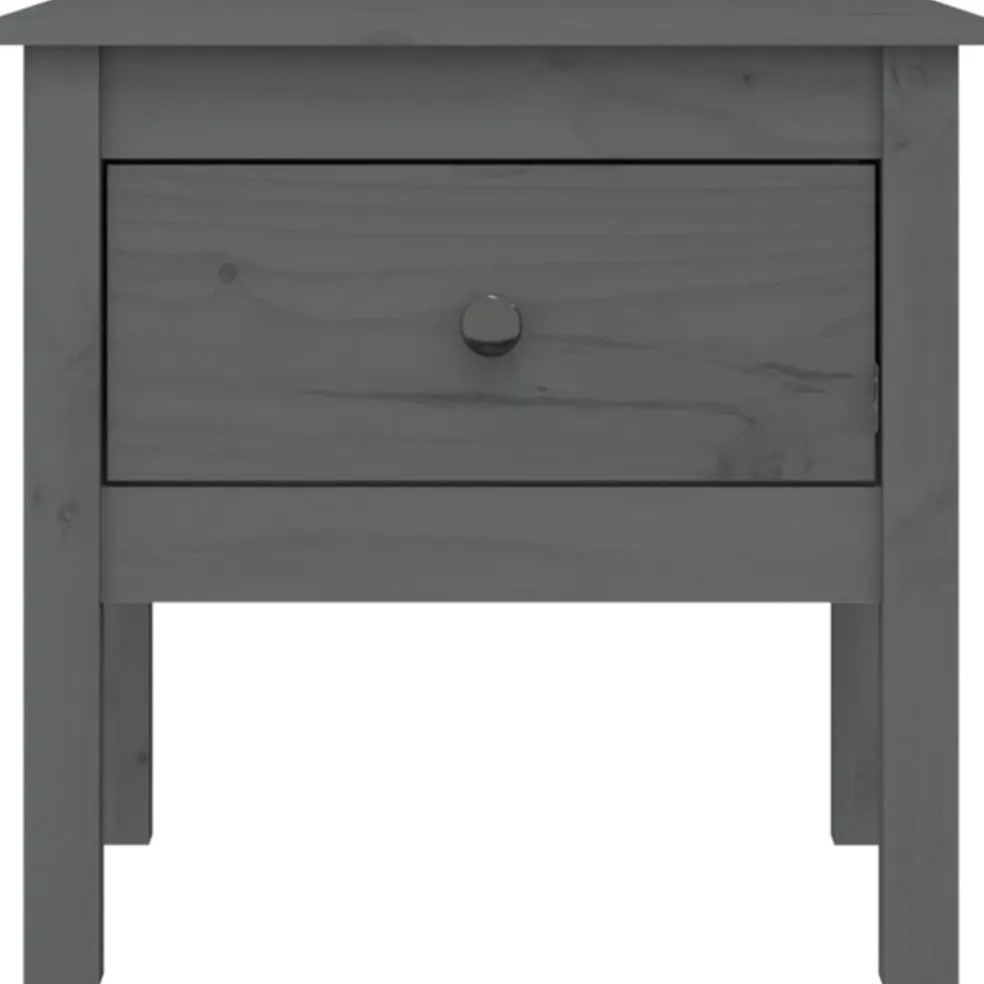 vidaXL Bijzettafel 50x50x49 cm massief grenenhout grijs