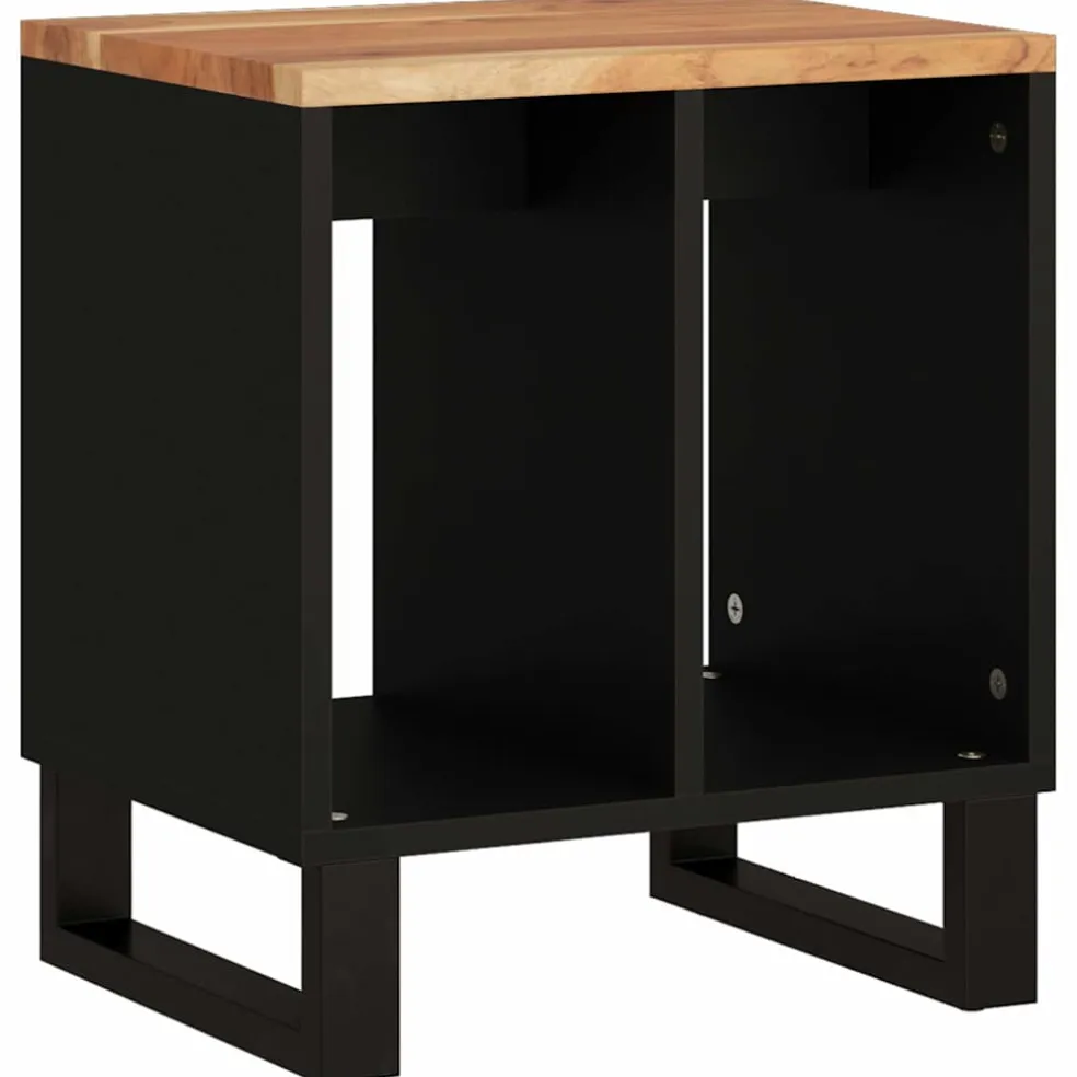 vidaXL Bijzettafel 40x31x46 cm massief acaciahout en bewerkt hout