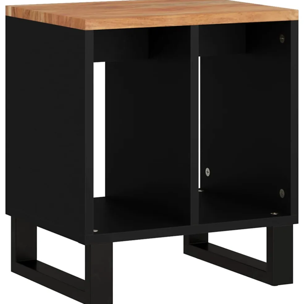 vidaXL Bijzettafel 40x31x46 cm massief acaciahout en bewerkt hout