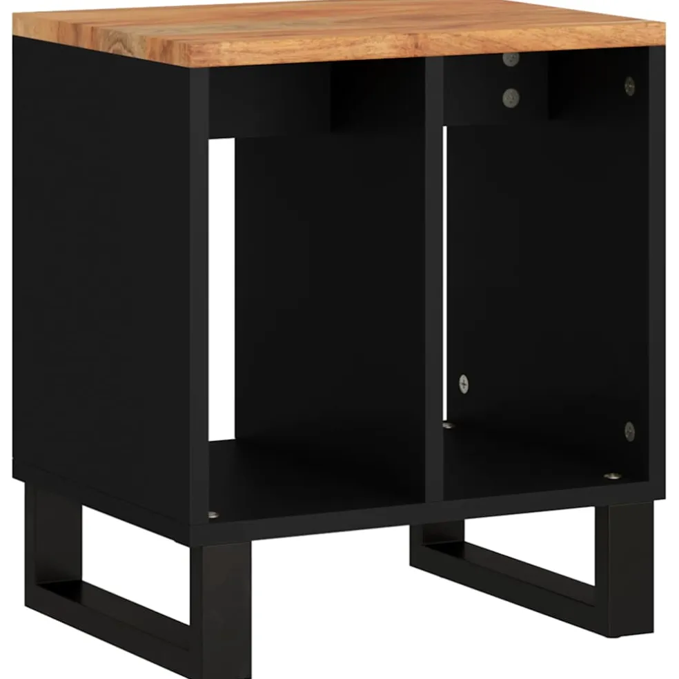 vidaXL Bijzettafel 40x31x46 cm massief acaciahout en bewerkt hout