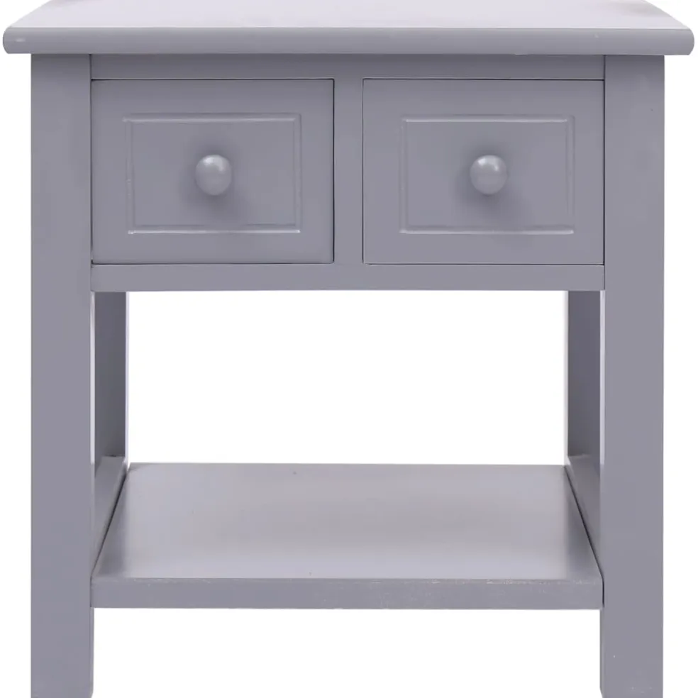 vidaXL Bijzettafel 40x40x40 cm paulowniahout grijs