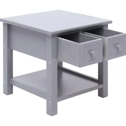 vidaXL Bijzettafel 40x40x40 cm paulowniahout grijs
