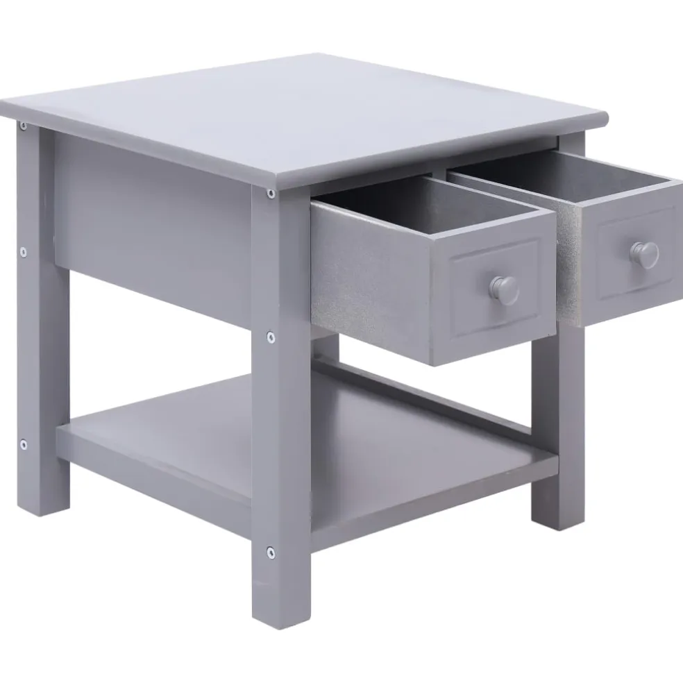 vidaXL Bijzettafel 40x40x40 cm paulowniahout grijs