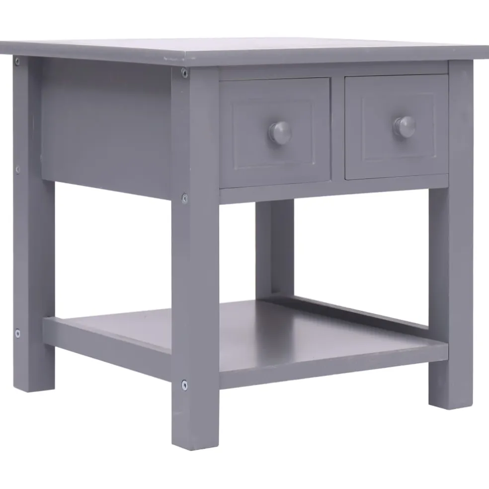 vidaXL Bijzettafel 40x40x40 cm paulowniahout grijs