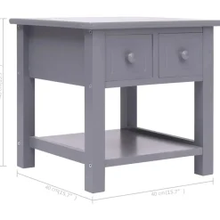 vidaXL Bijzettafel 40x40x40 cm paulowniahout grijs