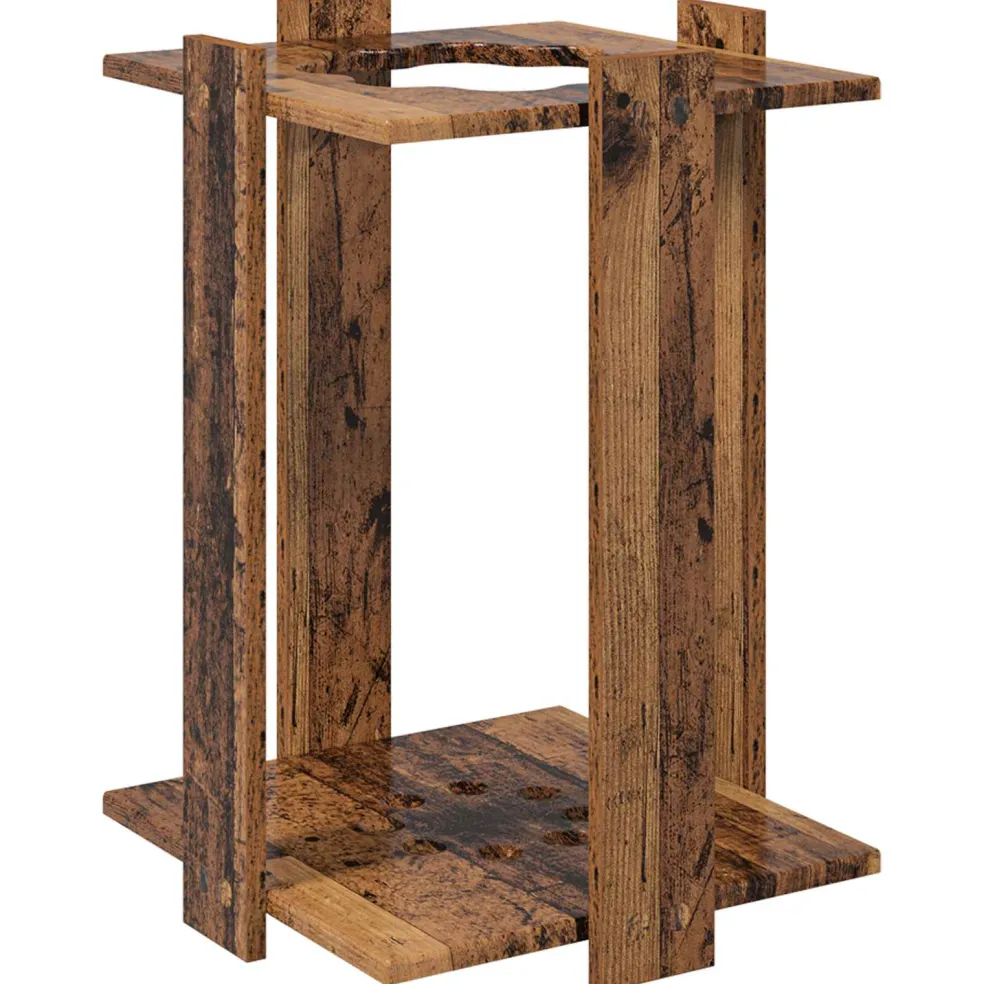 vidaXL Biljartkeu standaard Bewerkt hout 42 x 43 x 60 cm Oud hout