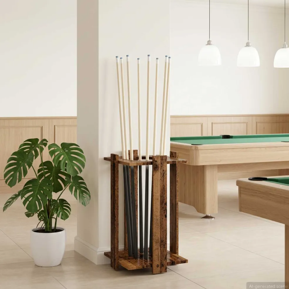vidaXL Biljartkeu standaard Bewerkt hout 42 x 43 x 60 cm Oud hout