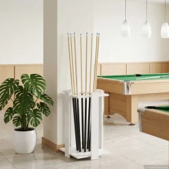 vidaXL Biljartkeu standaard Bewerkt hout 42 x 43 x 60 cm Hoogglans Wit