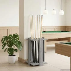 vidaXL Biljartkeu standaard Bewerkt hout 42 x 43 x 60 cm Grijs Sonoma