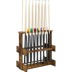 vidaXL Biljartkeu standaard Bewerkt hout 60 x 35 x 60 cm Gerookt eiken