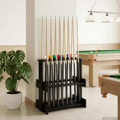vidaXL Biljartkeu standaard Bewerkt hout 60 x 20 x 57 cm