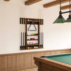 vidaXL Biljartkeu standaard Bewerkt hout 93 x 12 x 103 cm Oud hout