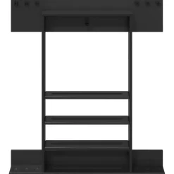 vidaXL Biljartkeu standaard Bewerkt hout 93 x 12 x 103 cm Zwart