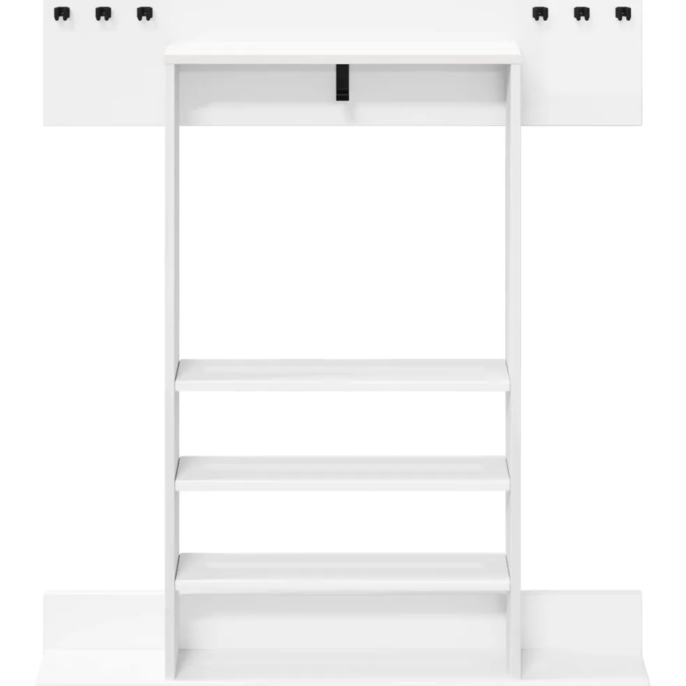 vidaXL Biljartkeu standaard Bewerkt hout 93 x 12 x 103 cm Glanzend Wit