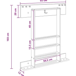 vidaXL Biljartkeu standaard Bewerkt hout 93 x 12 x 103 cm Glanzend Wit