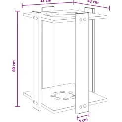 vidaXL Biljartkeu standaard Bewerkt hout 42 x 43 x 60 cm Gerookt eiken