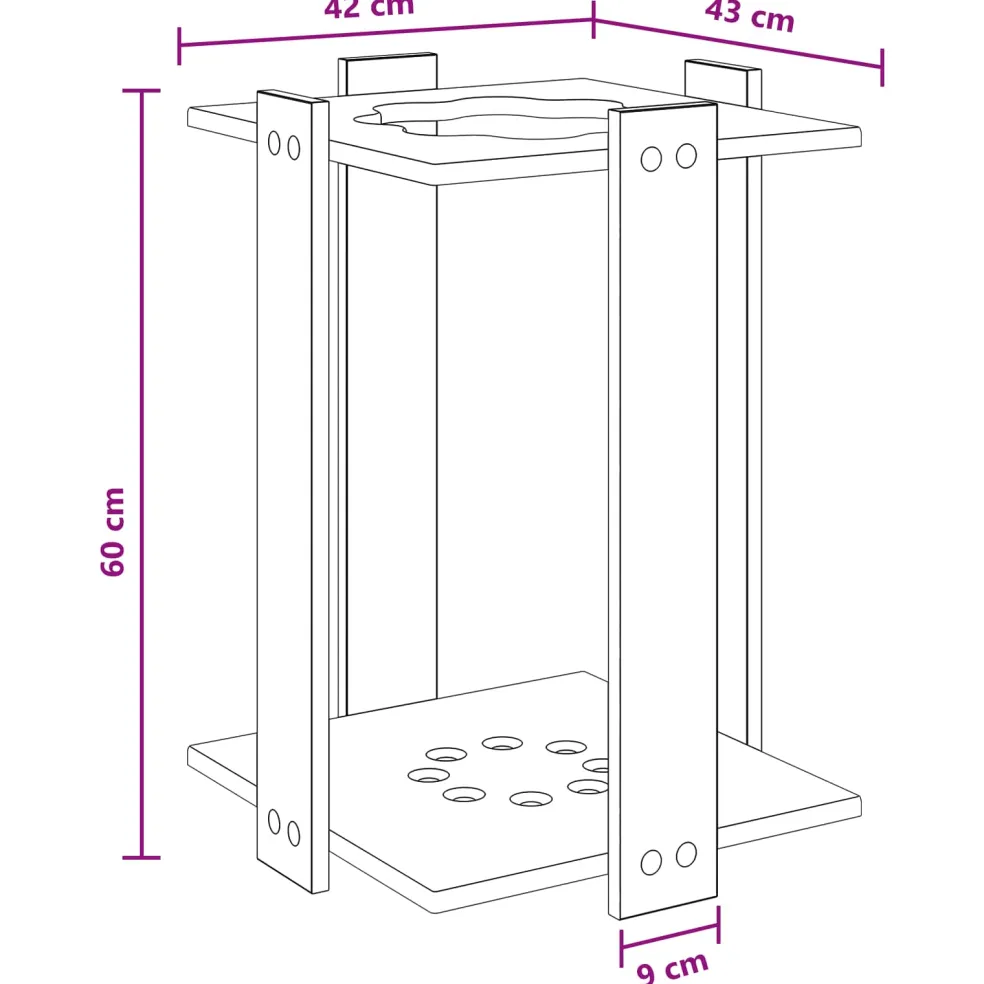 vidaXL Biljartkeu standaard Bewerkt hout 42 x 43 x 60 cm Gerookt eiken