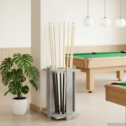 vidaXL Biljartkeu standaard Bewerkt hout 42 x 43 x 60 cm Gerookt eiken