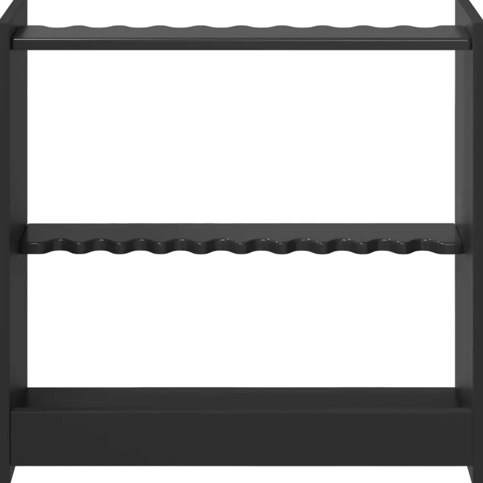 vidaXL Biljartkeu standaard Bewerkt hout 60 x 20 x 57 cm Zwart