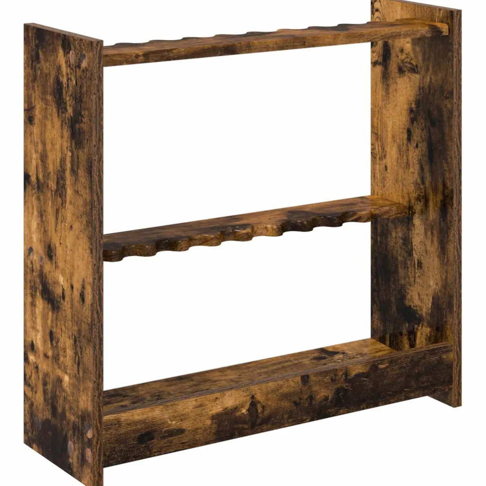 vidaXL Biljartkeu standaard Bewerkt hout 60 x 20 x 57 cm Gerookt eiken