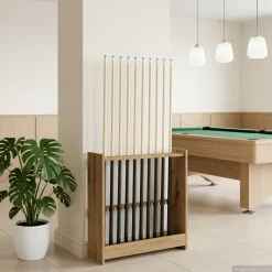vidaXL Biljartkeu standaard Bewerkt hout 60 x 20 x 57 cm