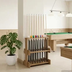vidaXL Biljartkeu standaard Bewerkt hout 60 x 35 x 60 cm Grijs Sonoma