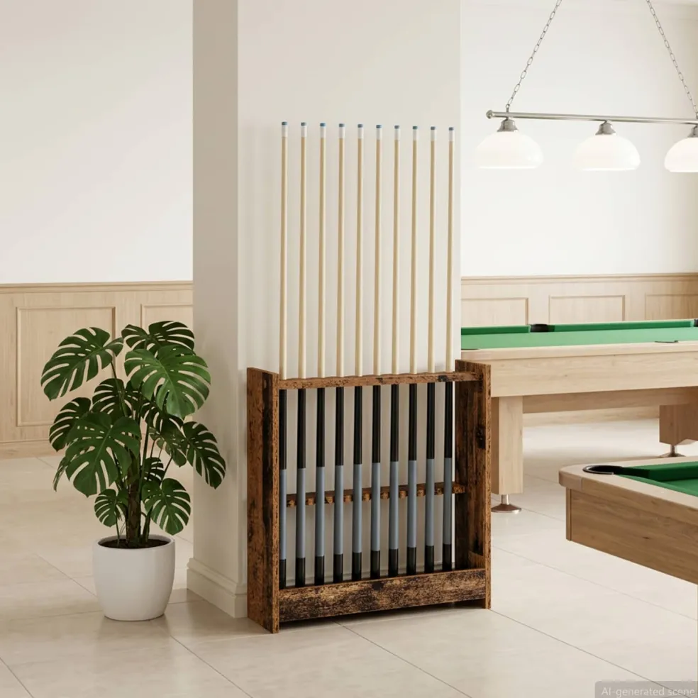 vidaXL Biljartkeu standaard Bewerkt hout 60 x 20 x 57 cm Wit
