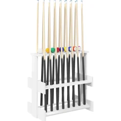vidaXL Biljartkeu standaard Bewerkt hout 60 x 35 x 60 cm Glanzend Wit
