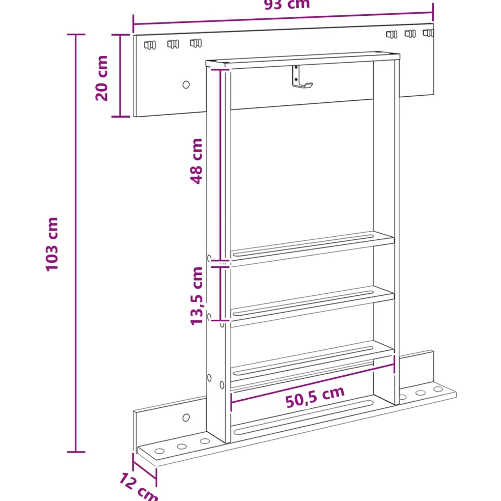 vidaXL Biljartkeu standaard Bewerkt hout 93 x 12 x 103 cm