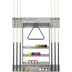 vidaXL Biljartkeu standaard Bewerkt hout 93 x 12 x 103 cm Betongrijs