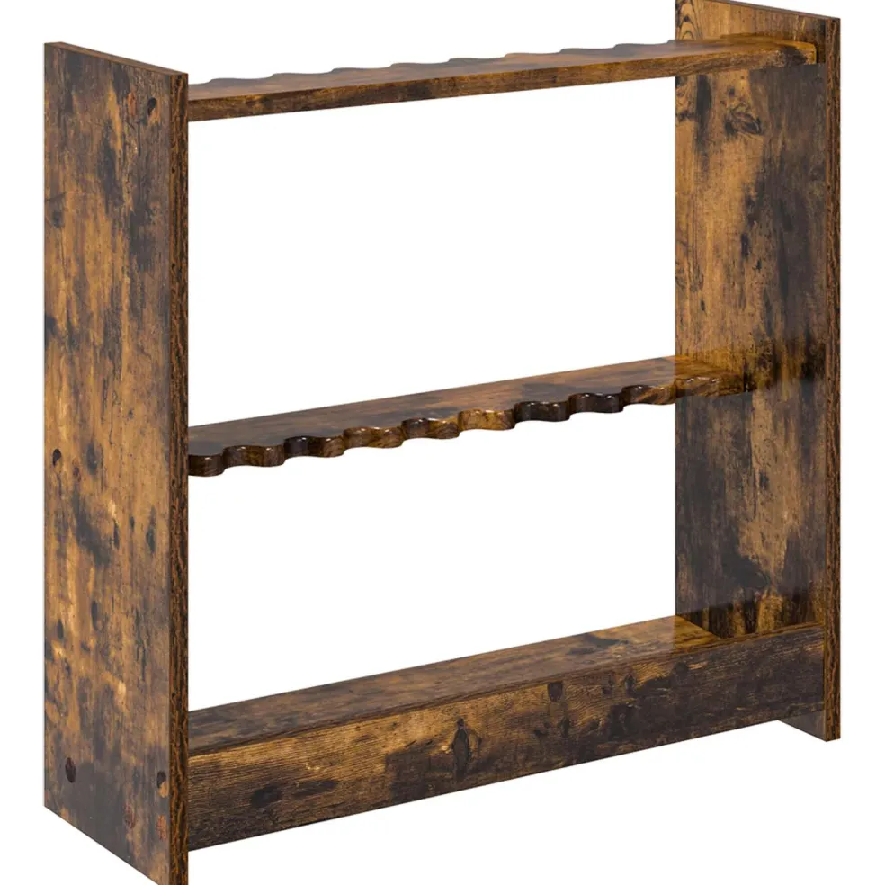 vidaXL Biljartkeu standaard Bewerkt hout 60 x 20 x 57 cm Gerookt eiken