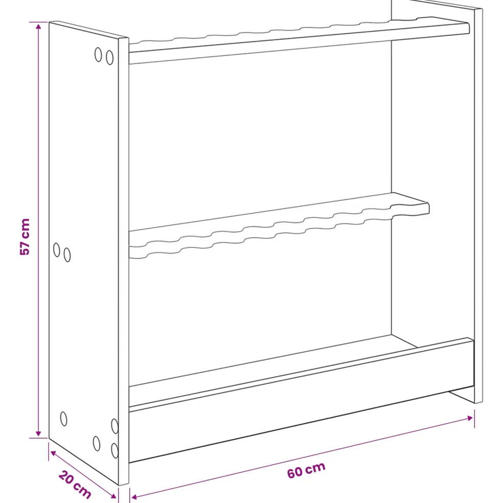 vidaXL Biljartkeu standaard Bewerkt hout 60 x 20 x 57 cm Gerookt eiken