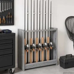 vidaXL Biljartkeu standaard Bewerkt hout 60 x 20 x 57 cm Grijs Sonoma