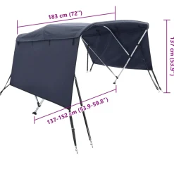 vidaXL Biminitop 3 bogen met zijwanden 183x(137-152)x137 cm