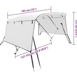vidaXL Biminitop 3 bogen met zijwanden 183x(137-152)x137 cm