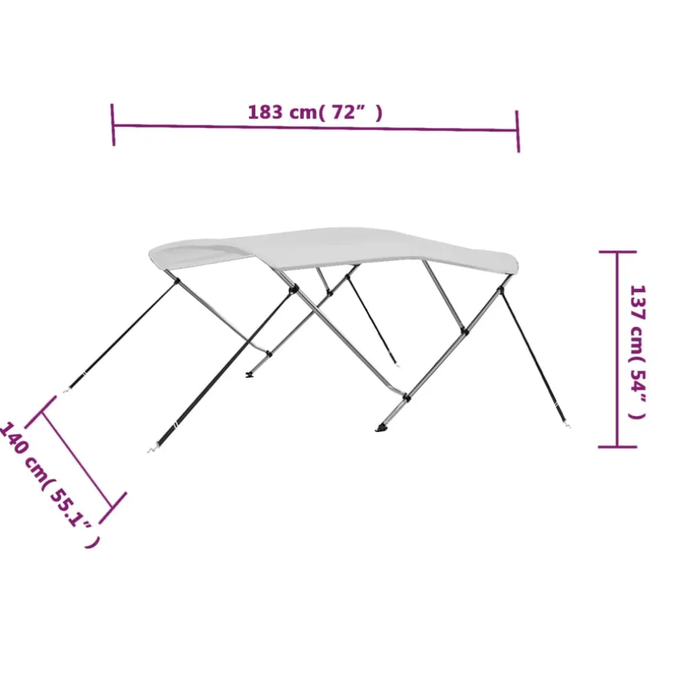 vidaXL Biminitop 3-boogs 183x140x137 cm wit
