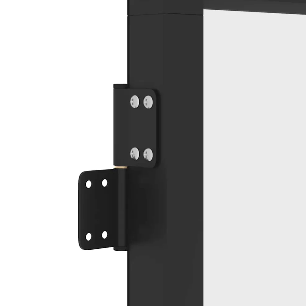 vidaXL Binnendeur smal 76x201,5 cm gehard glas en aluminium zwart