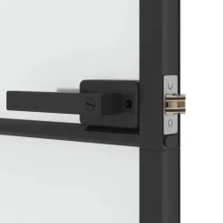 vidaXL Binnendeur smal 83x201,5 cm gehard glas en aluminium zwart