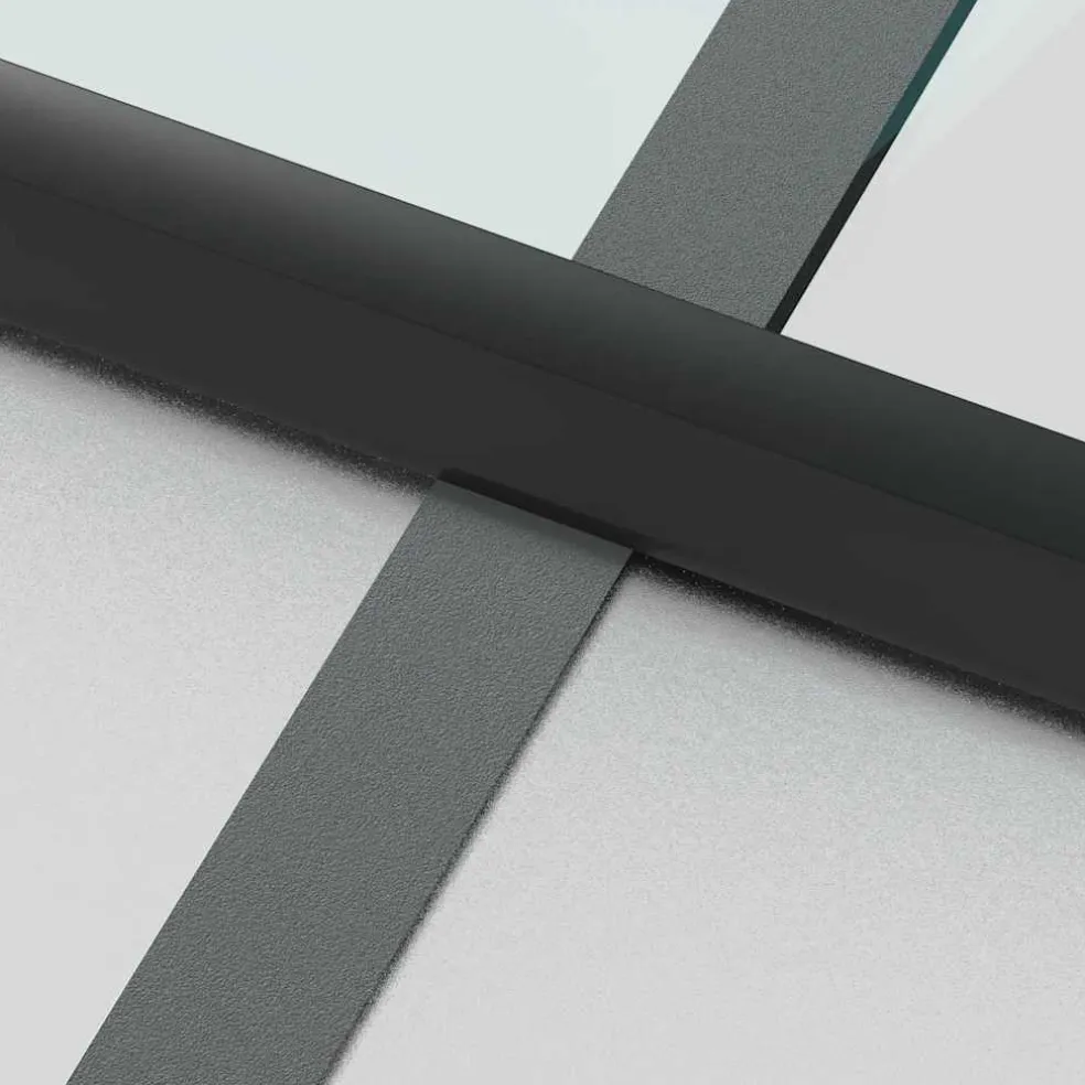 vidaXL Binnendeur smal 83x201,5 cm gehard glas en aluminium zwart