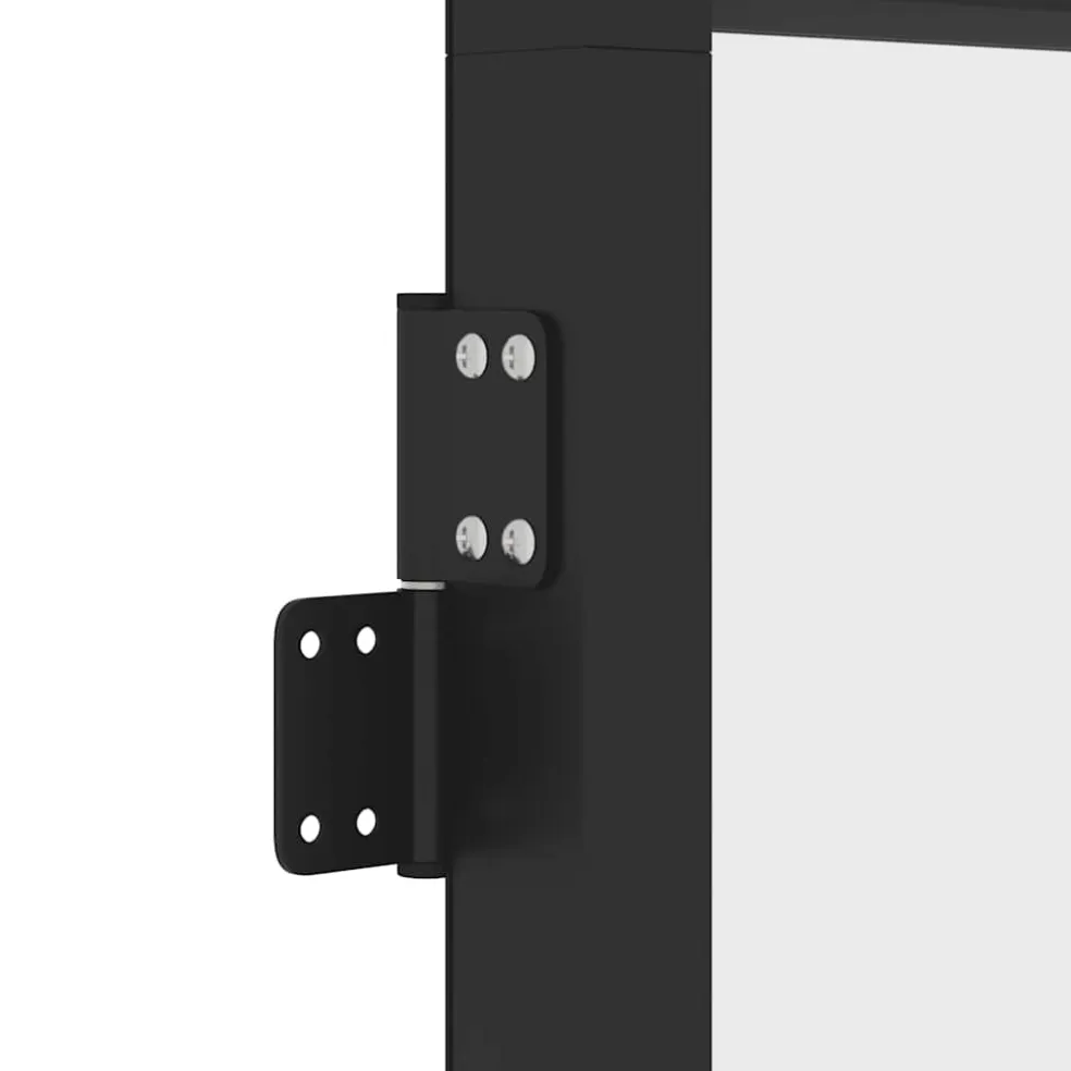 vidaXL Binnendeur smal 83x201,5 cm gehard glas en aluminium zwart
