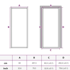 vidaXL Binnendeur smal 83x201,5 cm gehard glas en aluminium zwart