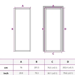 vidaXL Binnendeur 76x201,5 cm gehard glas en aluminium smal zwart
