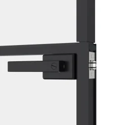 vidaXL Binnendeur 76x201,5 cm gehard glas en aluminium smal zwart