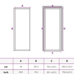 vidaXL Binnendeur 76x201,5 cm matglas en aluminium wit