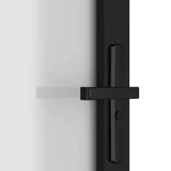 vidaXL Binnendeur 76x201,5 cm matglas en aluminium zwart