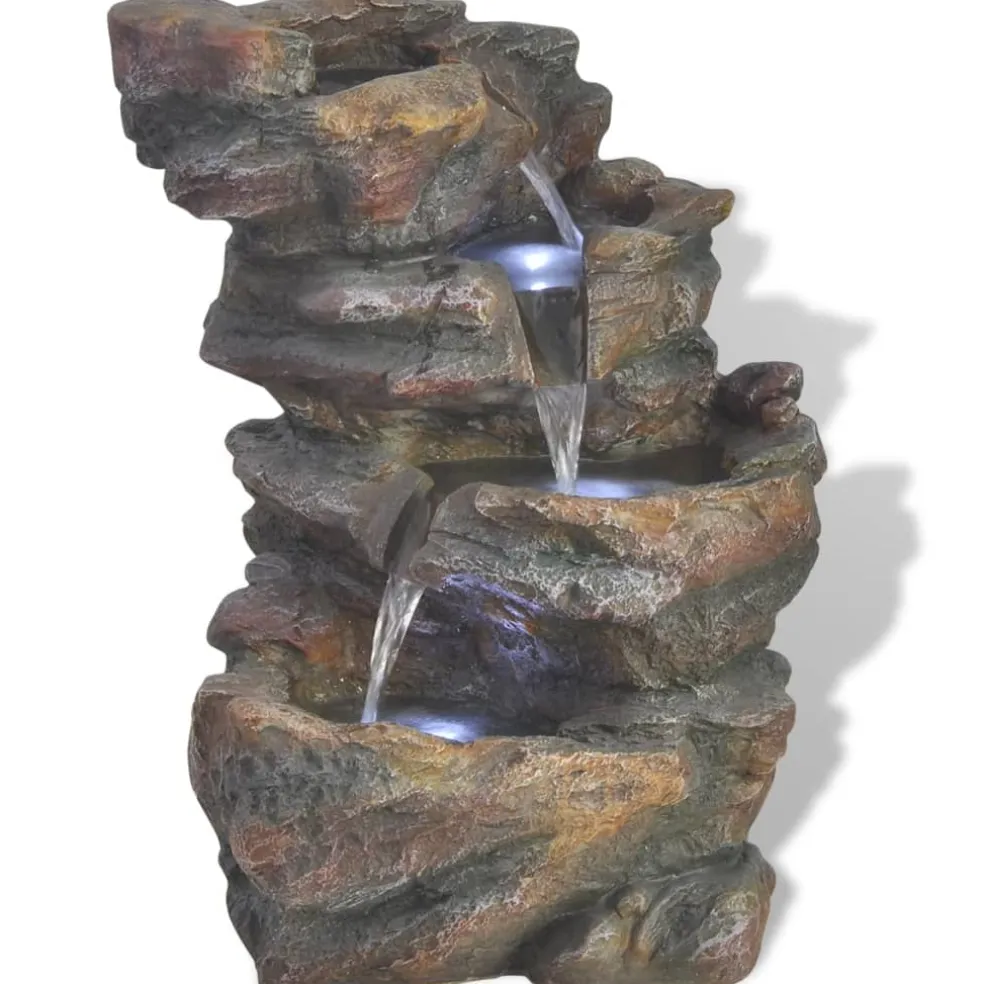 vidaXL binnenfontein met LED licht poly-hars